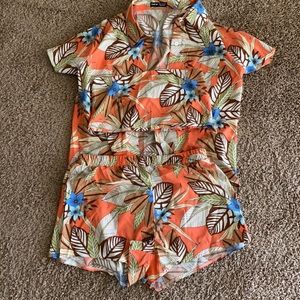 3 piece tropical print set